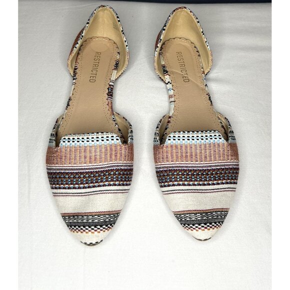 Restricted Shoes Womens Size 10 D'Orsay Flats Boho Slip On Aztec Southwest Print - Picture 2 of 13